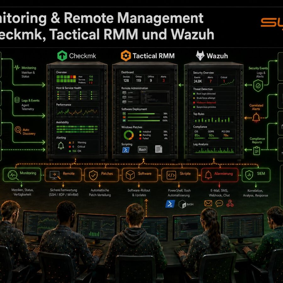 21. + 23.09.2026 (13:00 Uhr bis 17:00 Uhr) - IT Monitoring & Remote Management mit Checkmk, Tactical RMM und Wazuh (Onlinekurs)