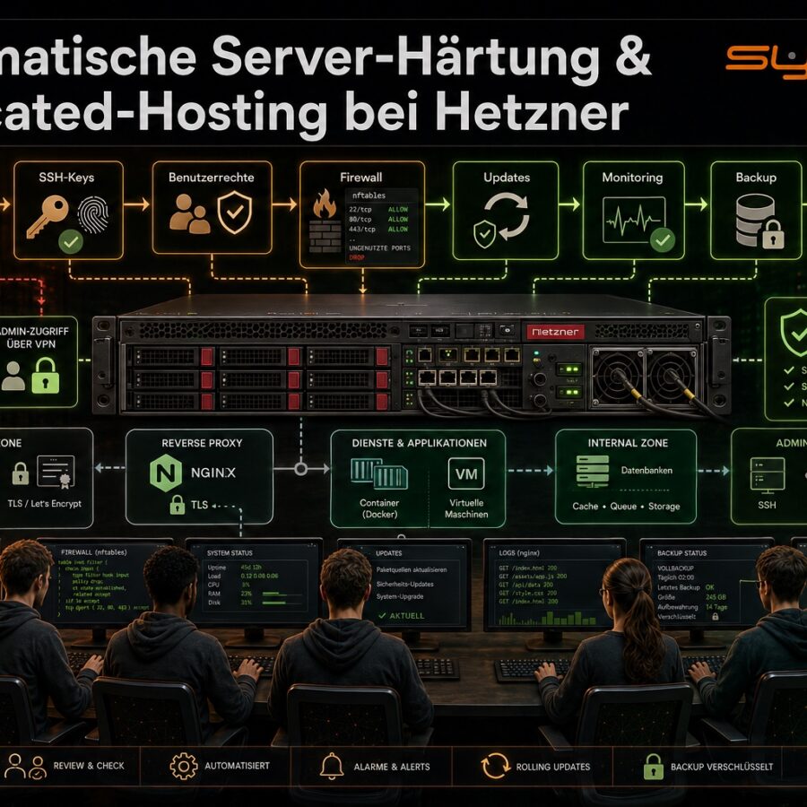24. + 26.11.2026 (13:00 Uhr bis 17:00 Uhr) Pragmatische Server-Härtung & Dedicated-Hosting bei Hetzner (Onlinekurs)